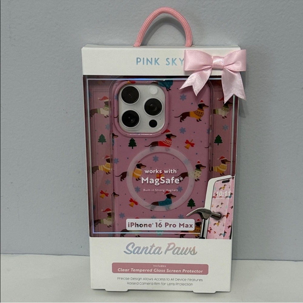 Santa Paws iPhone 16 Pro Max Case - Pink